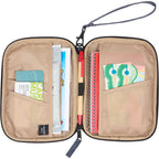 Navy Heather Travel Wallet in Recycled Polyester - Heather Navy - Propped