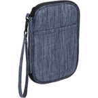Navy Heather Travel Wallet in Recycled Polyester - Heather Navy - Right Angle