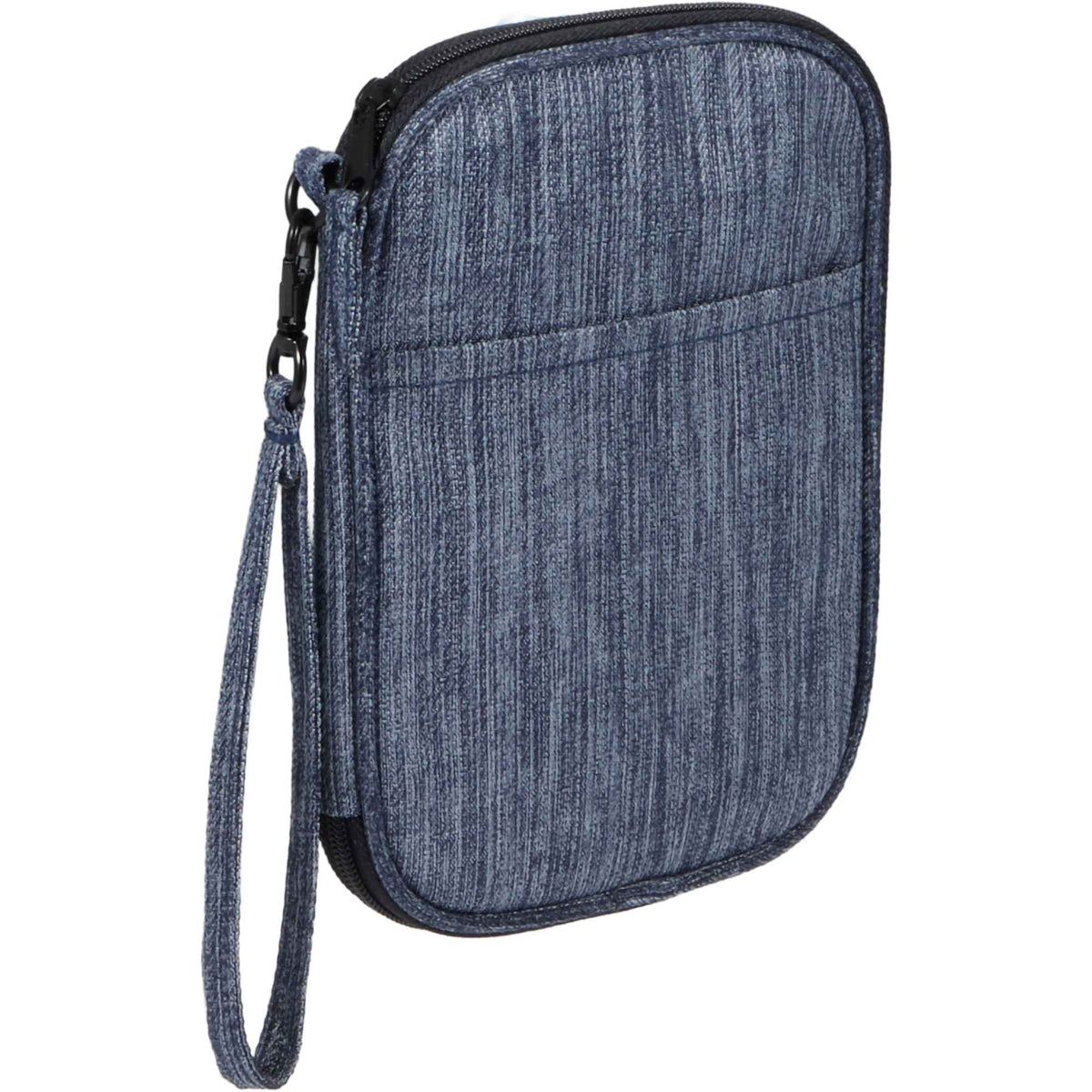 Navy Heather Travel Wallet in Recycled Polyester - Heather Navy - Right Angle