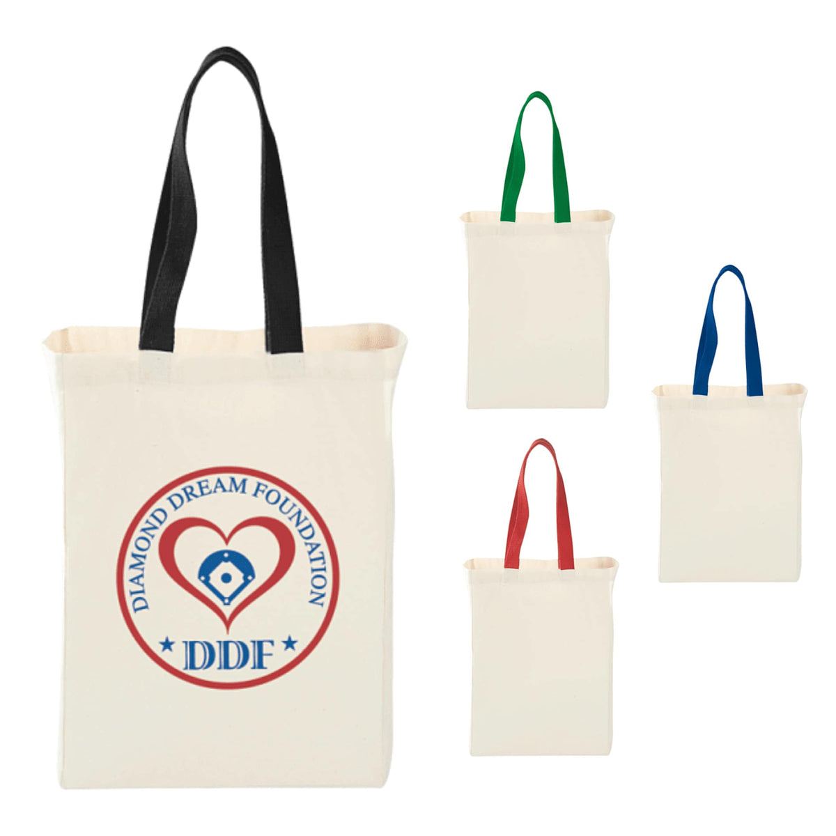 Nebraska Canvas Grocery Tote with Contrast Handles, 5 oz - Black - Front Group