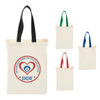 Nebraska Canvas Grocery Tote with Contrast Handles, 5 oz Embroidery - Black - Front Group