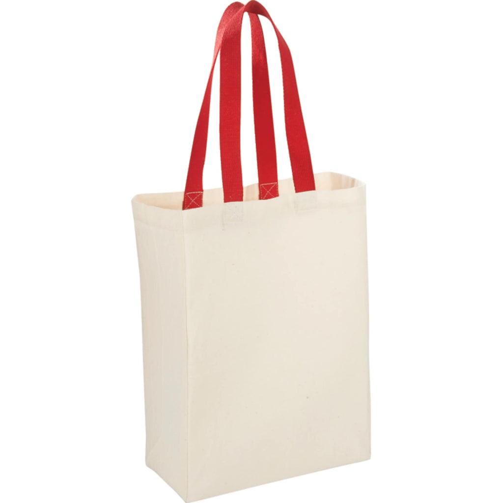 Nebraska Canvas Grocery Tote with Contrast Handles, 5 oz Embroidery - Red - Photo 4