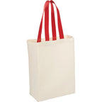 Nebraska Canvas Grocery Tote with Contrast Handles, 5 oz Embroidery - Red - Photo 4