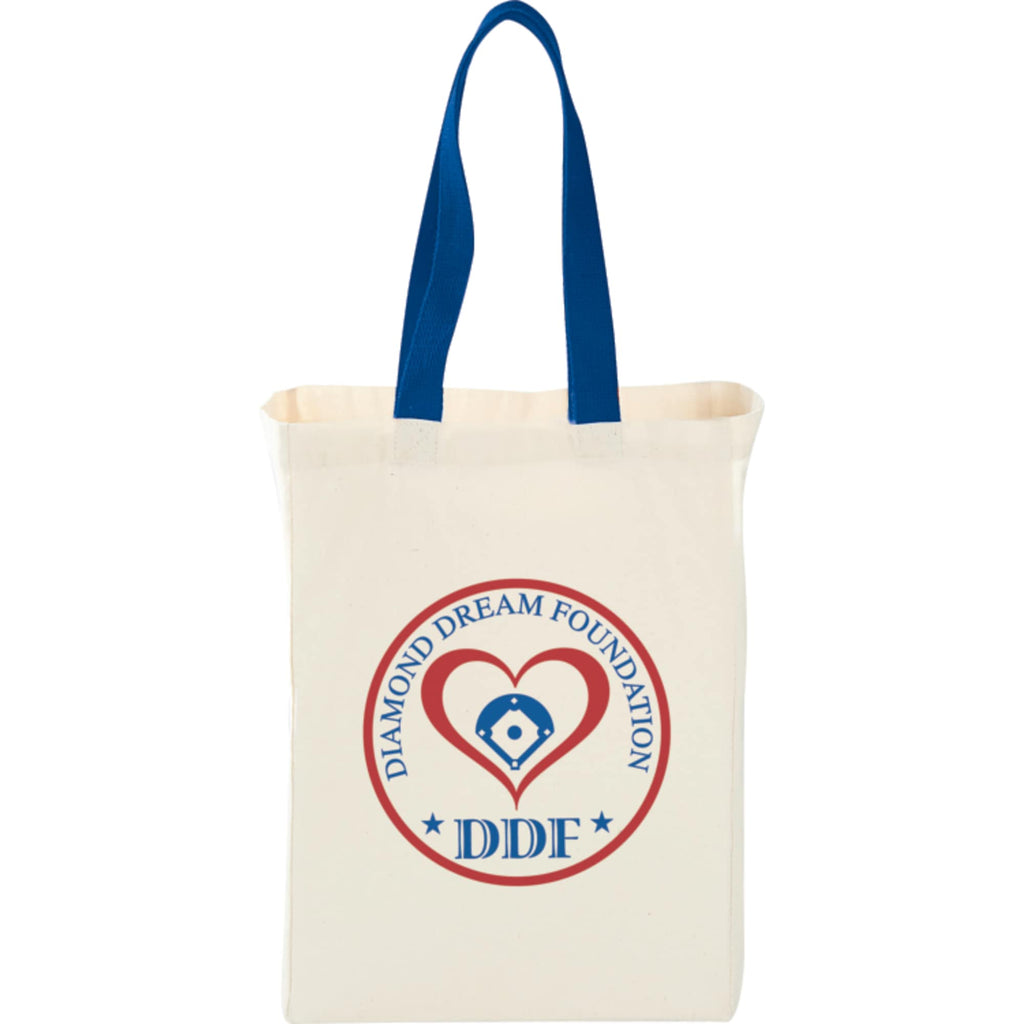 Nebraska Canvas Grocery Tote with Contrast Handles, 5 oz Full Color - Royal - Front