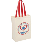 Nebraska Canvas Grocery Tote with Contrast Handles, 5 oz - Red - Photo 2