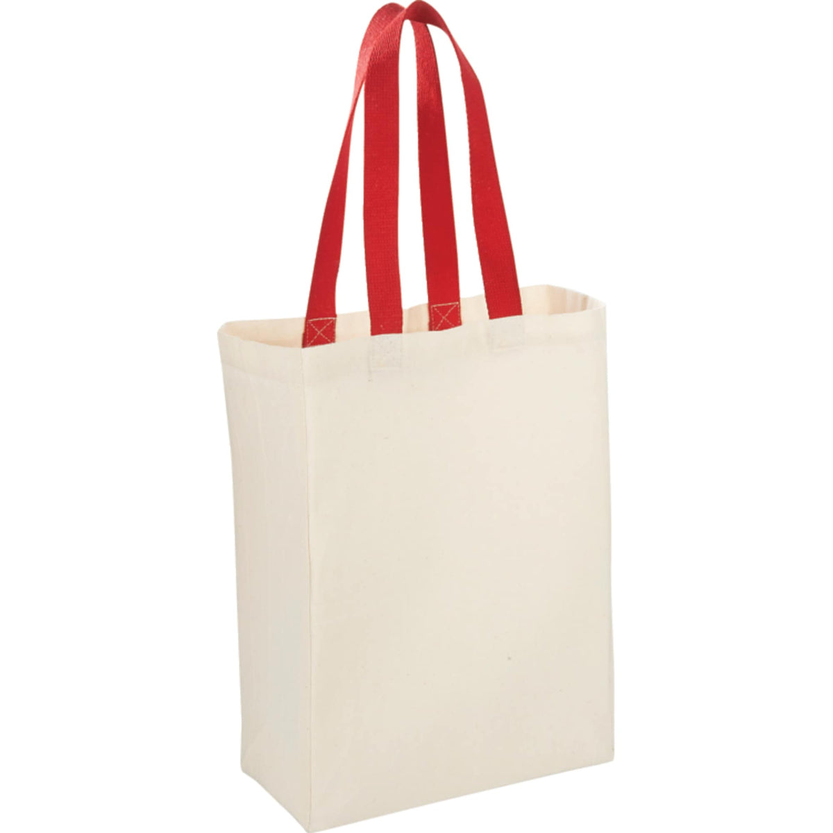 Nebraska Canvas Grocery Tote with Contrast Handles, 5 oz - Red - Photo 4