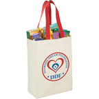 Nebraska Canvas Grocery Tote with Contrast Handles, 5 oz - Red - Photo