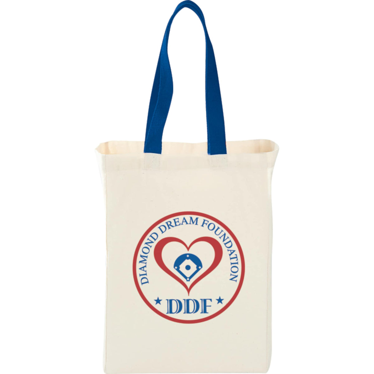 Nebraska Canvas Grocery Tote with Contrast Handles, 5 oz - Royal - Front