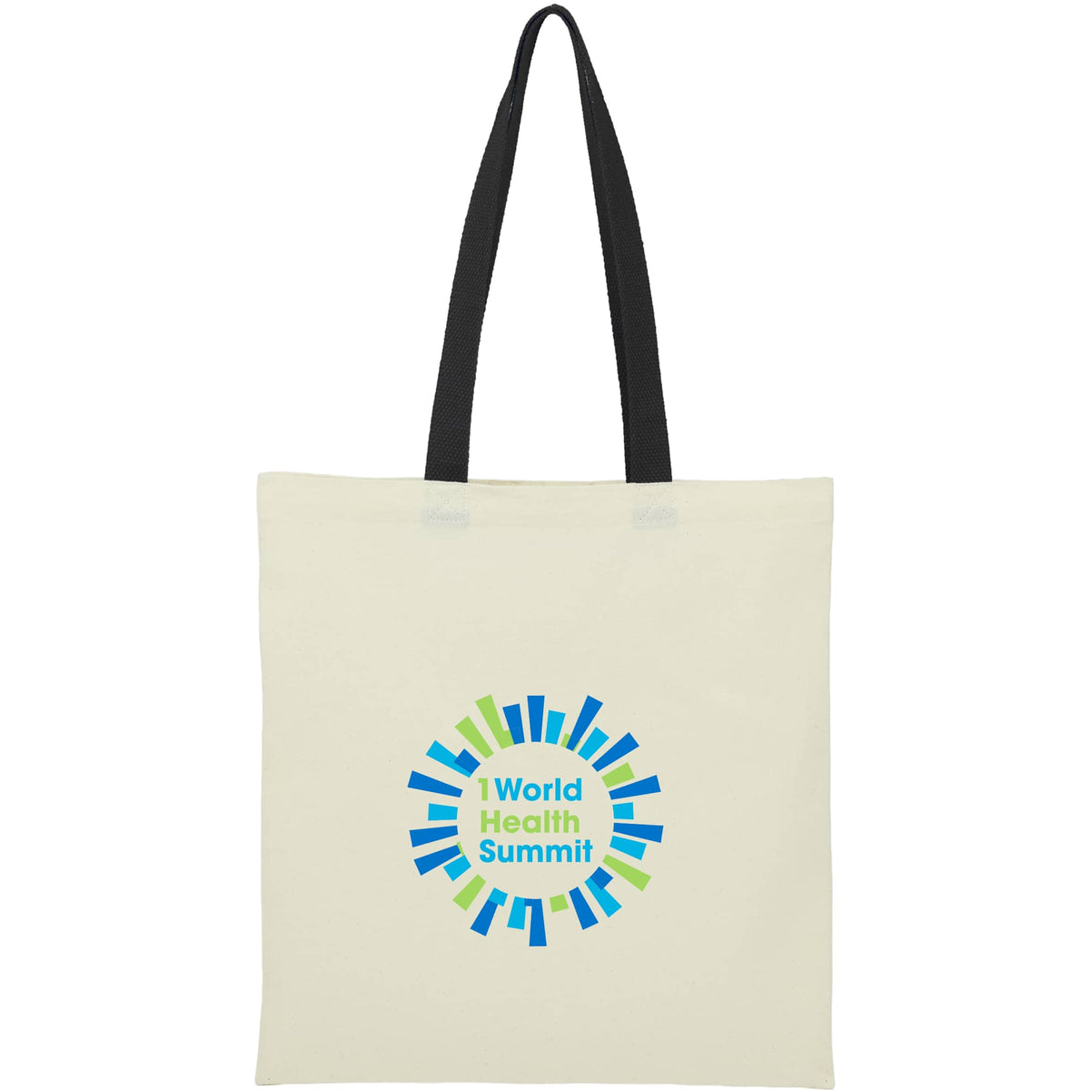 Nebraska Recycled Cotton Convention Tote, 4 oz Embroidery - Black - Front