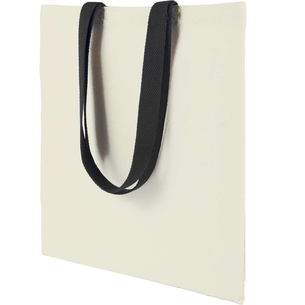 Nebraska Recycled Cotton Convention Tote, 4 oz Embroidery - Black - Left Angle