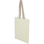 Nebraska Recycled Cotton Convention Tote, 4 oz Embroidery - Tan - Left Angle 2