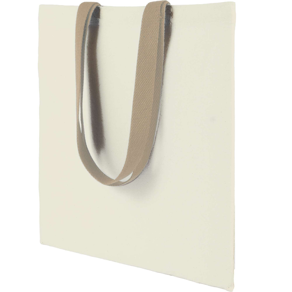 Nebraska Recycled Cotton Convention Tote, 4 oz - Tan - Left Angle