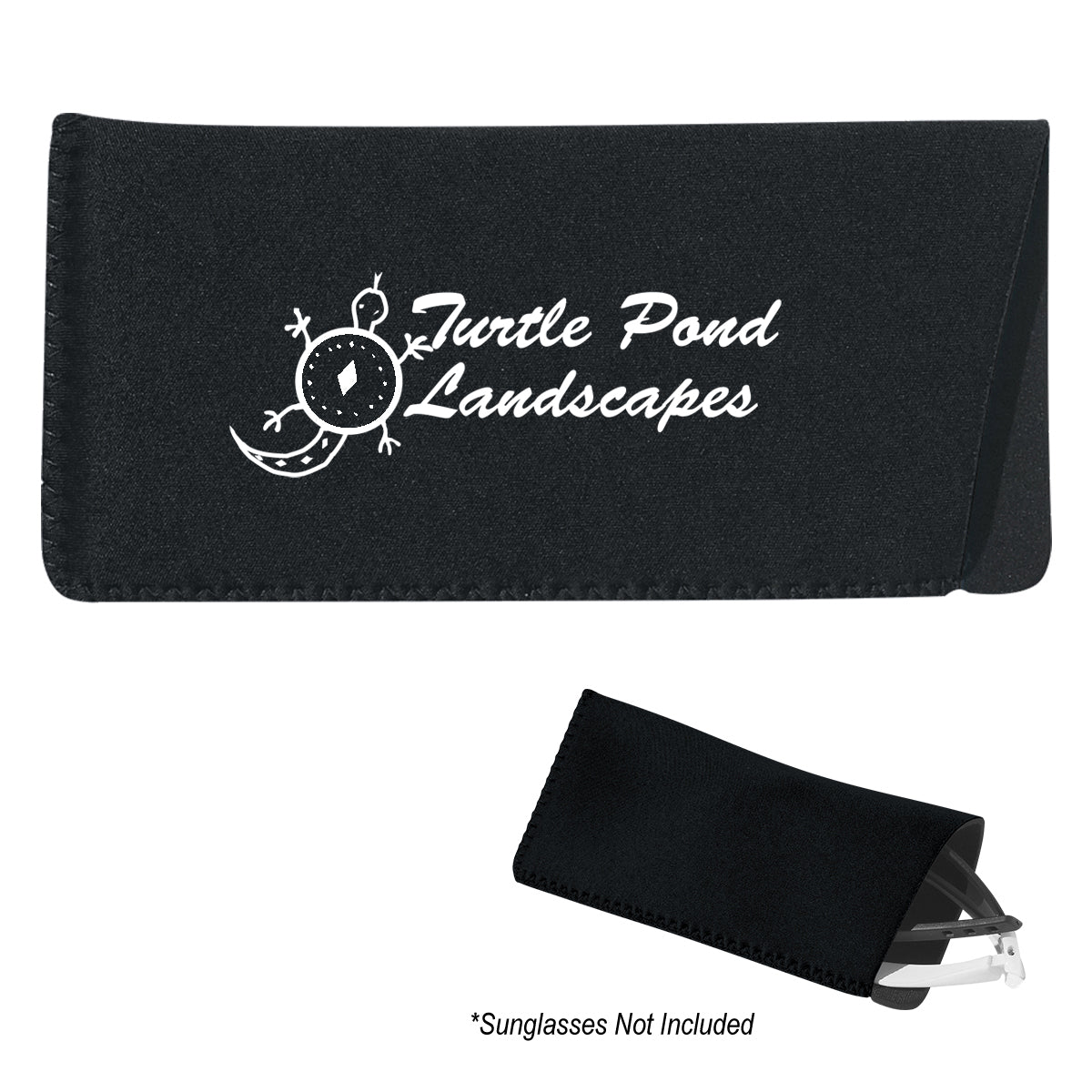 Neoprene Case for Eyeglasses and Sunglasses - Black - Silk Screen