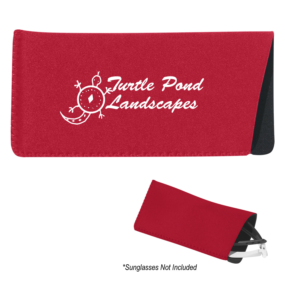 Neoprene Case for Eyeglasses and Sunglasses - Red - Silk Screen