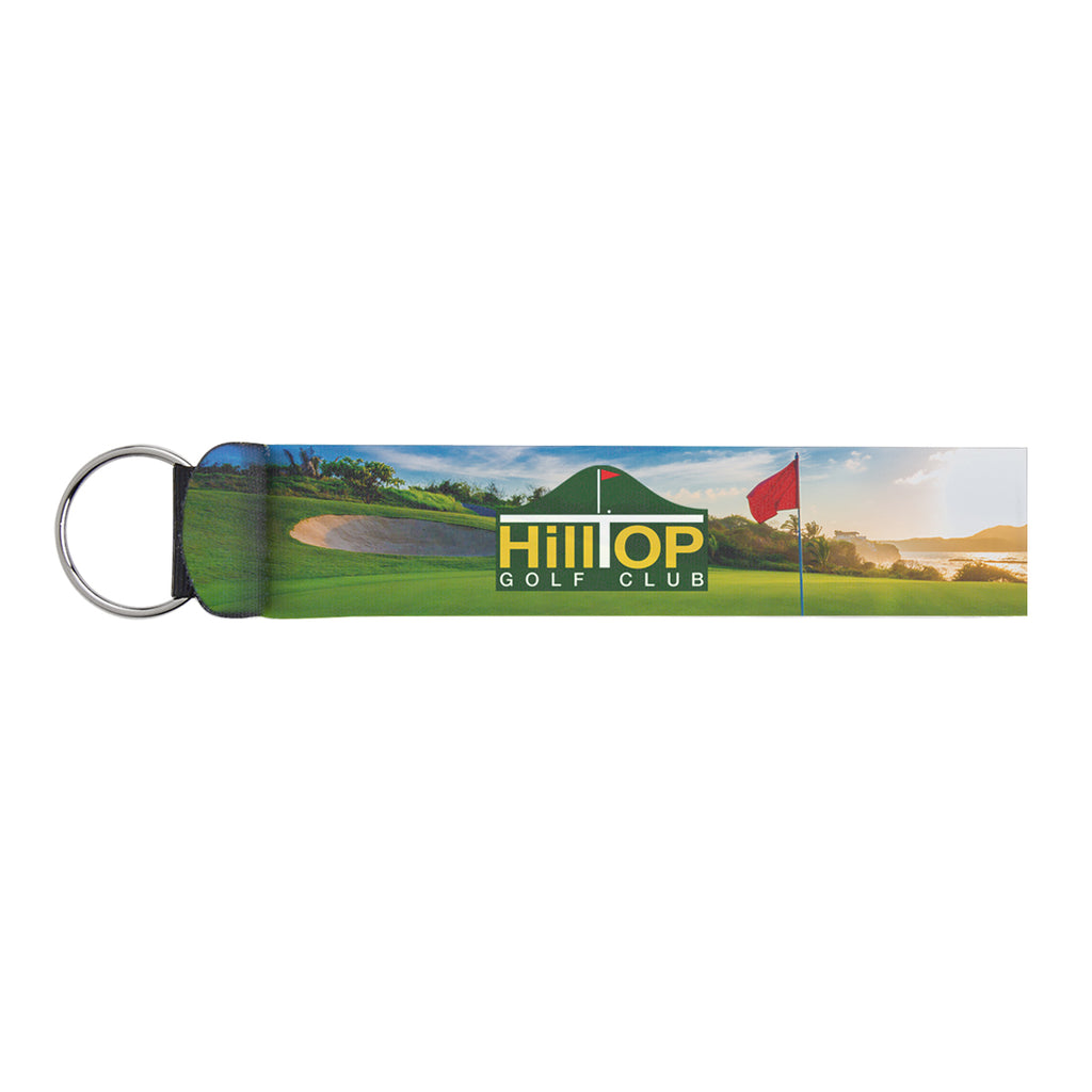 Neoprene Wristband and Key Ring Full Color - White - Full Color