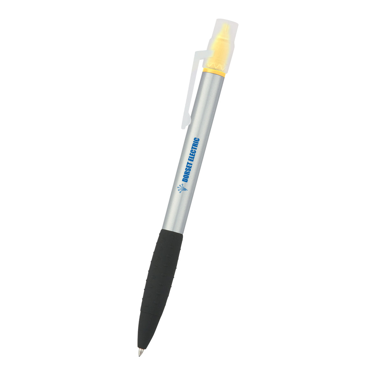 Neptune Pen and Highlighter - Silver With Yellow - Silk Screen