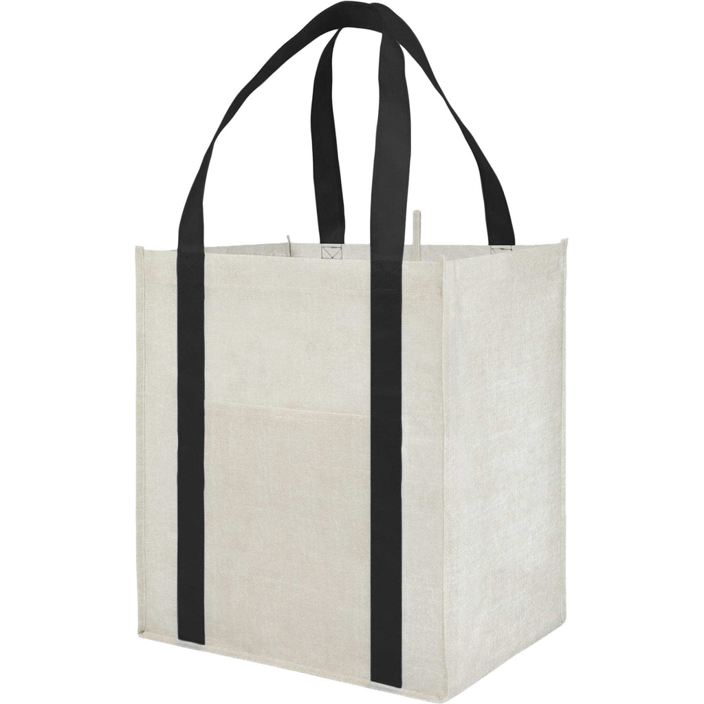 Neptune Recycled Grocery Tote, Extra Large - Black - Left Angle