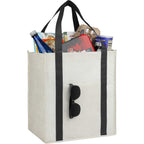 Neptune Recycled Grocery Tote, Extra Large Full Color - Black - Propped