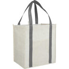 Neptune Recycled Grocery Tote, Extra Large Full Color - Gray - Right Angle