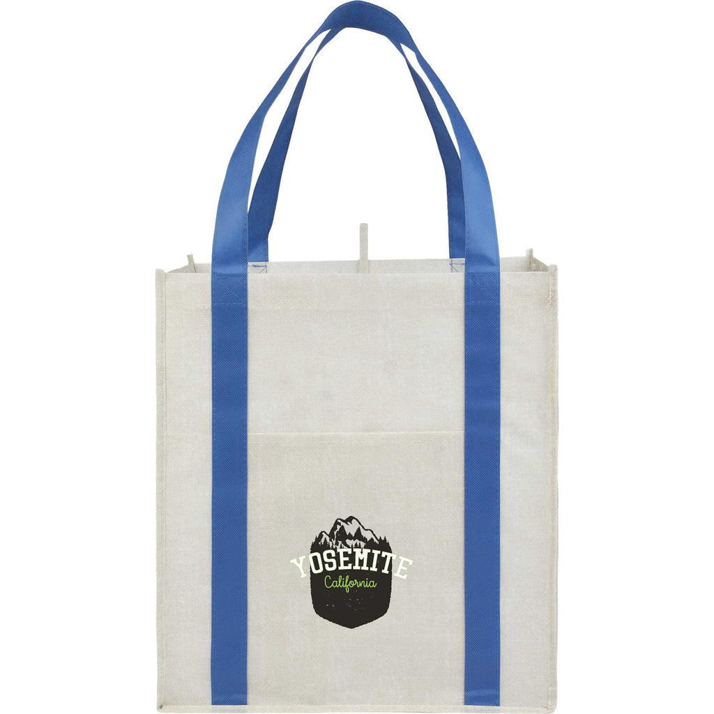Neptune Recycled Grocery Tote, Extra Large Full Color - Royal - Front