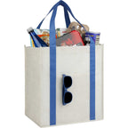 Neptune Recycled Grocery Tote, Extra Large Full Color - Royal - Propped