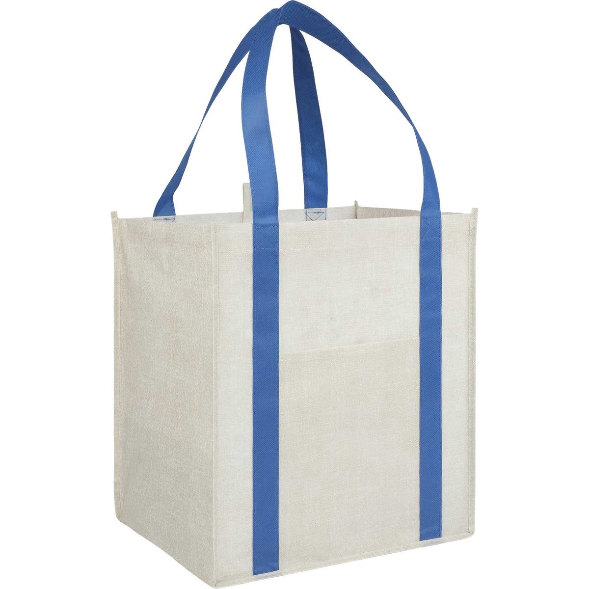 Neptune Recycled Grocery Tote, Extra Large Full Color - Royal - Right Angle