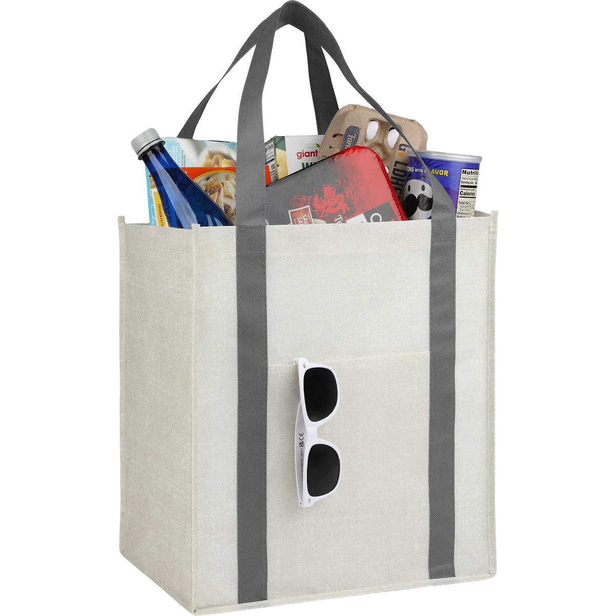 Neptune Recycled Grocery Tote, Extra Large - Gray - Propped