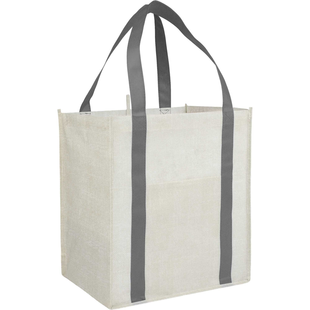 Neptune Recycled Grocery Tote, Extra Large - Gray - Right Angle