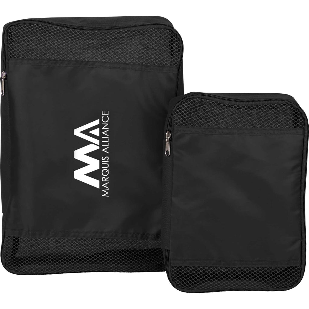 Nesting Packing Cubes with Mesh, Set of 2 - Black - Front