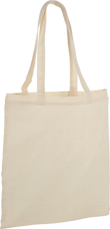 Nevada Cotton Convention Tote with Bright Straps, 3.5 oz Full Color - Natural - Photo