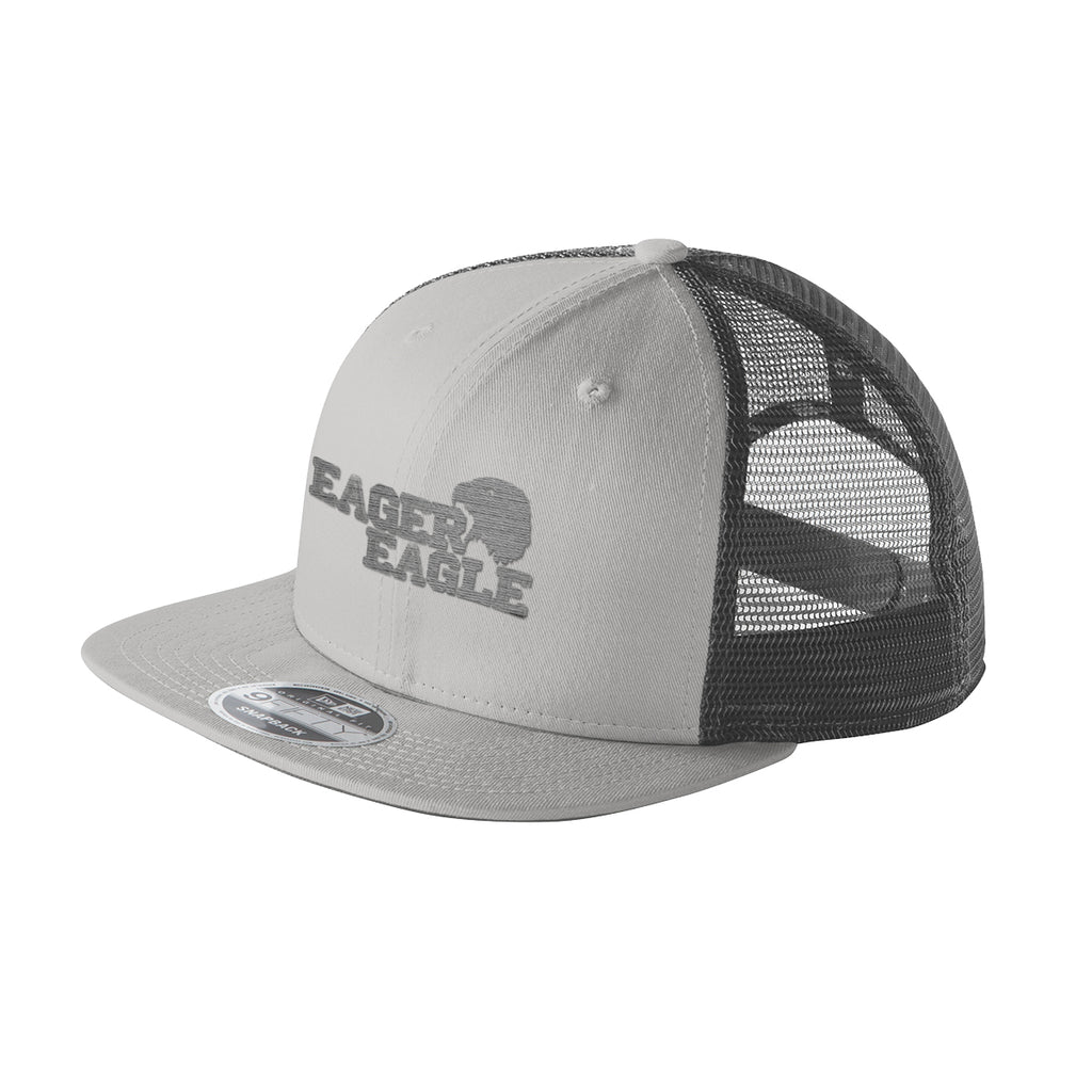 New Era Snapback Trucker Cap, Original Fit - Gray with Graphite - embroidery