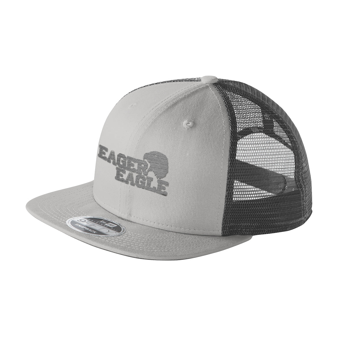 New Era Snapback Trucker Cap, Original Fit - Gray with Graphite - embroidery