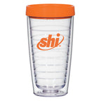 Newbridge Double Wall Tumbler, 16 oz - Orange - Silk Screen