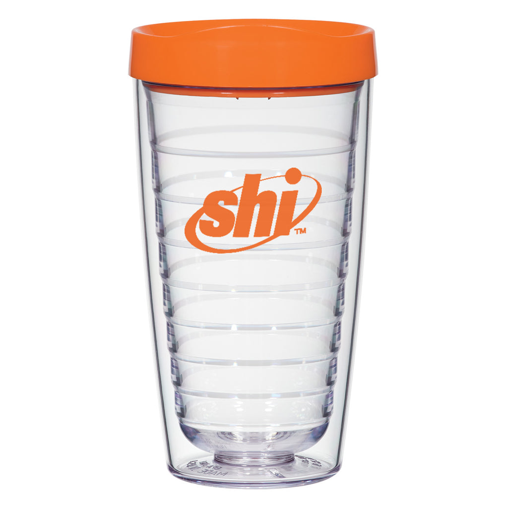 Newbridge Double Wall Tumbler, 16 oz - Orange - Silk Screen
