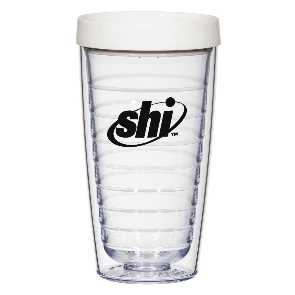 Newbridge Double Wall Tumbler, 16 oz - White Lid - Silk Screen