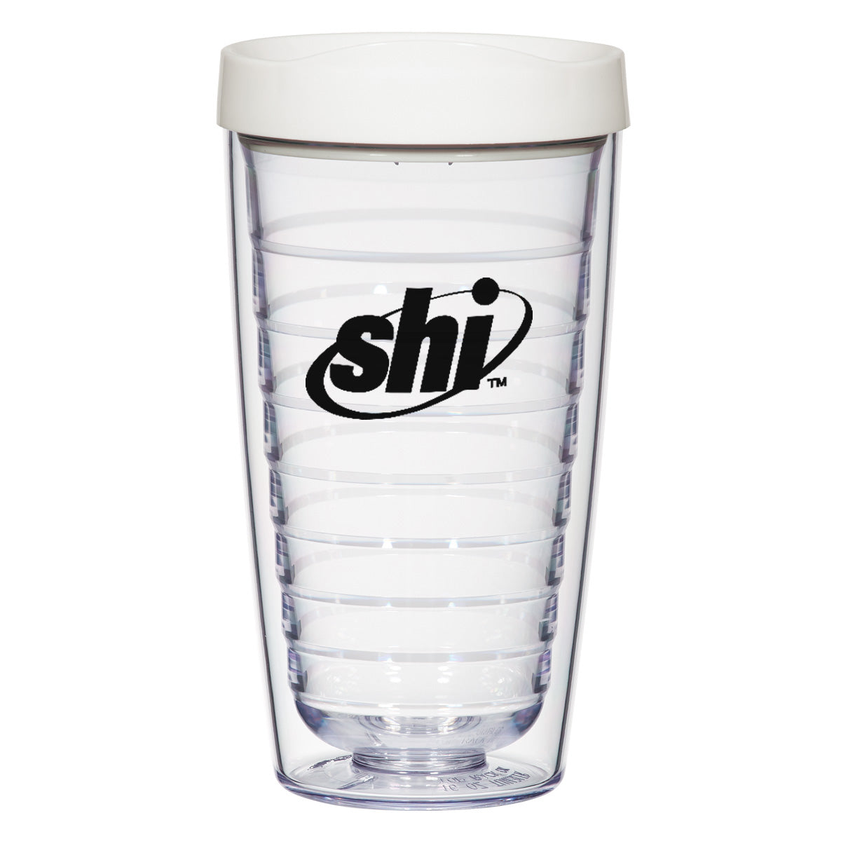 Newbridge Double Wall Tumbler, 16 oz - White Lid - Silk Screen