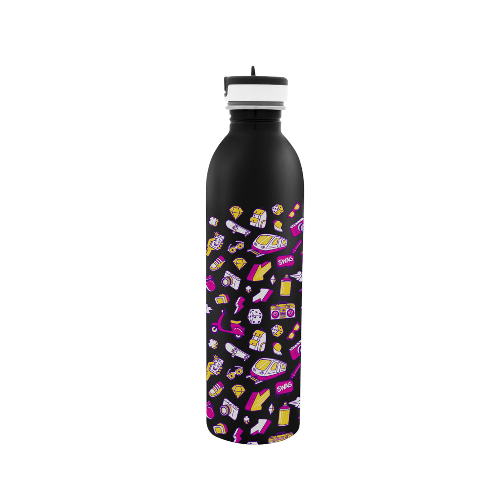 Newcastle Stainless Steel Bottle in Full Color, 24 oz - Black - Megabrite