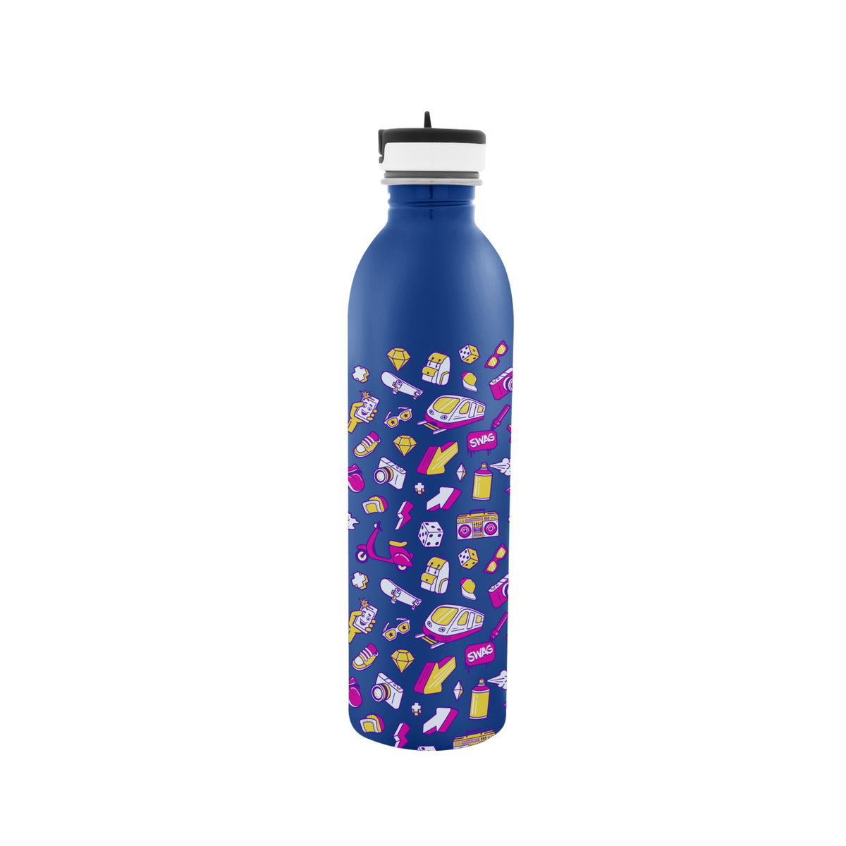 Newcastle Stainless Steel Bottle in Full Color, 24 oz - Blue - Megabrite