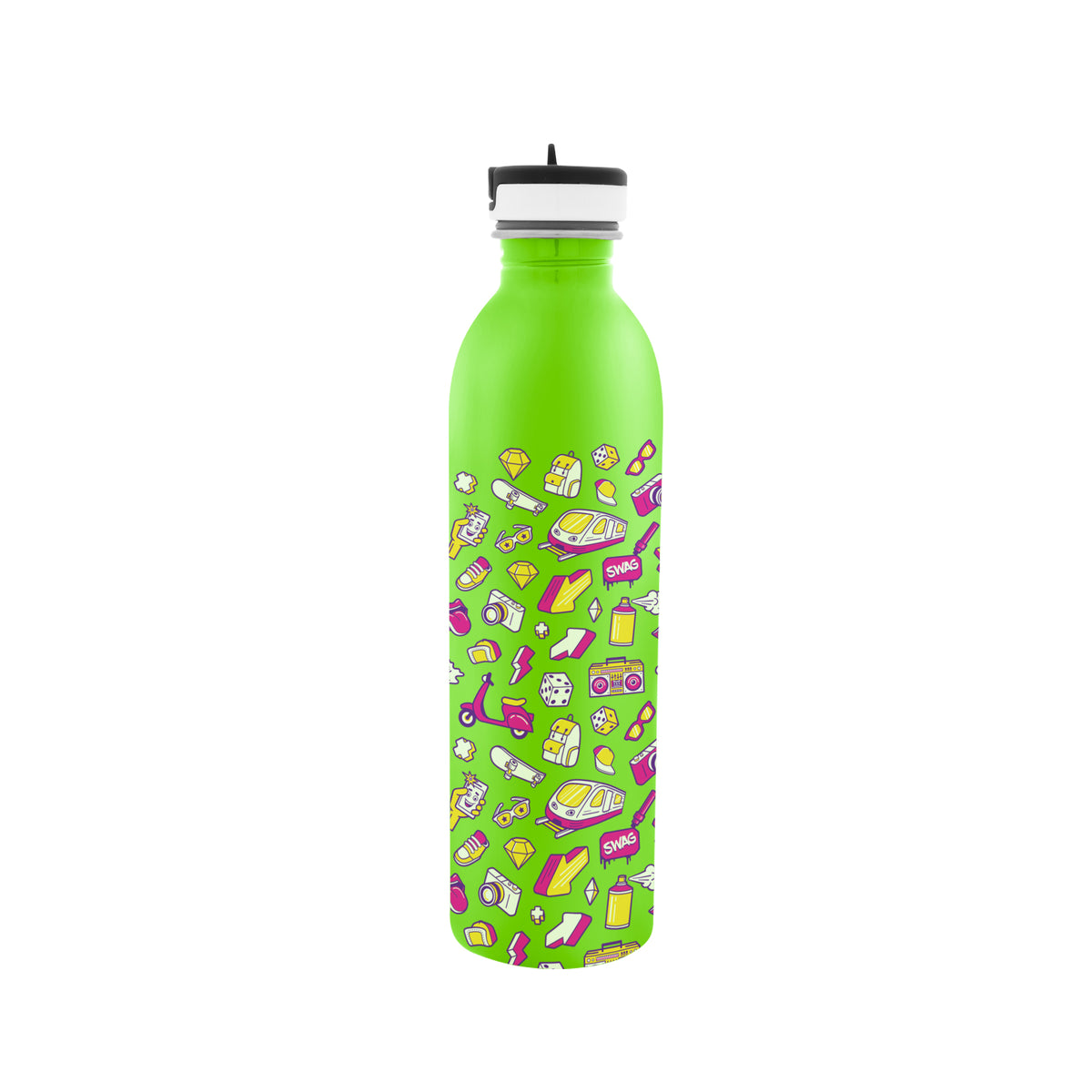 Newcastle Stainless Steel Bottle in Full Color, 24 oz - Lime Green - Megabrite