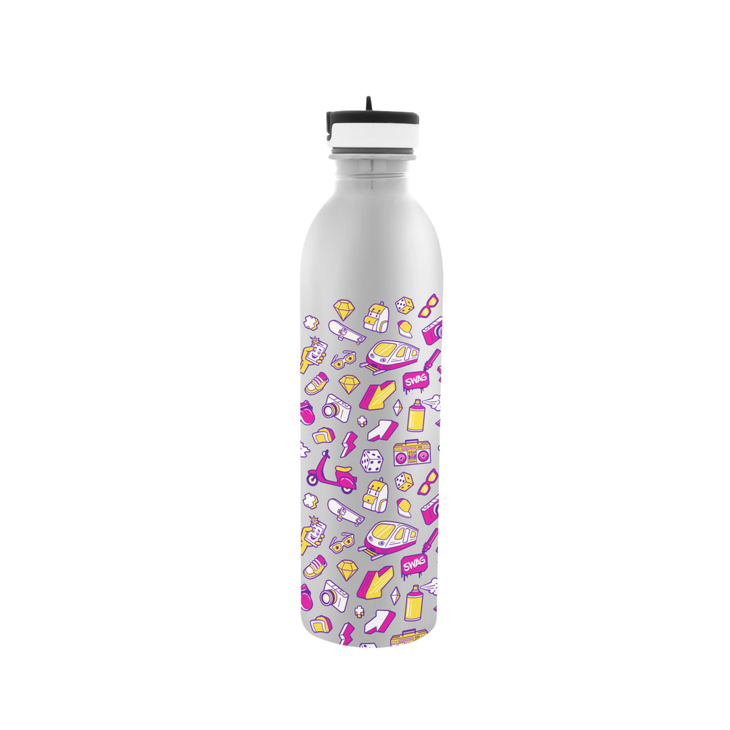 Newcastle Stainless Steel Bottle in Full Color, 24 oz - Silver - Megabrite