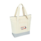 Newport Unbleached Cotton Zip Tote - Grey - View 2