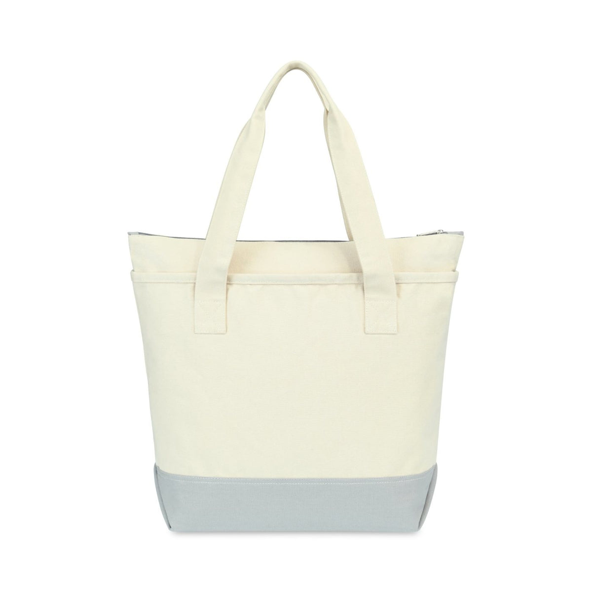 Newport Unbleached Cotton Zip Tote - Grey - View 3