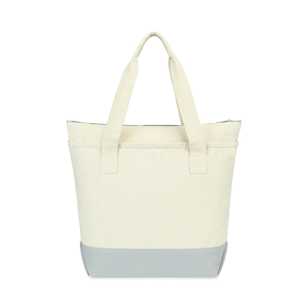 Newport Unbleached Cotton Zip Tote Transfer - Grey - View 3