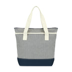 Newport Unbleached Cotton Zip Tote Transfer - Navy/Natural Stripe - View 3