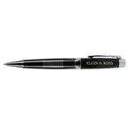 Newton Capped Pen in Recycled Brass with Blue Ink - Black - Left Side