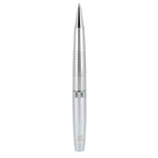 Newton Capped Pen in Recycled Brass with Blue Ink Laser Engraving - Silver - Back