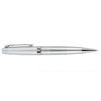 Newton Capped Pen in Recycled Brass with Blue Ink - Silver - Right Side 2