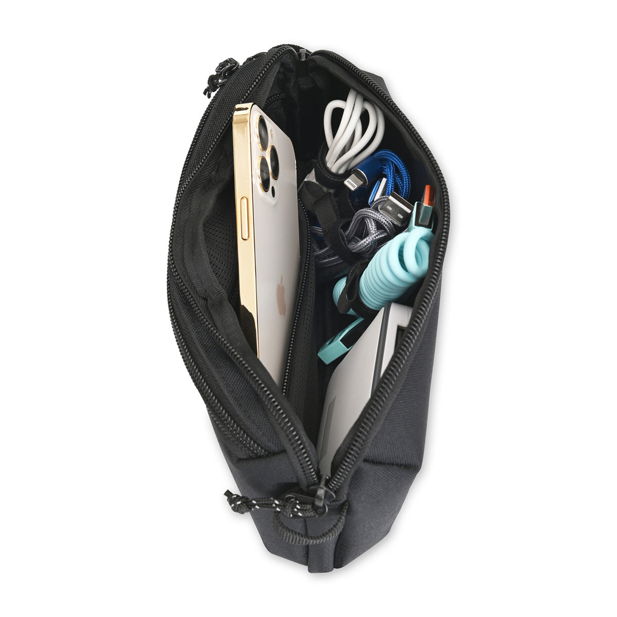 Newton Cord Pouch in Recycled PET Transfer - Black - View 4
