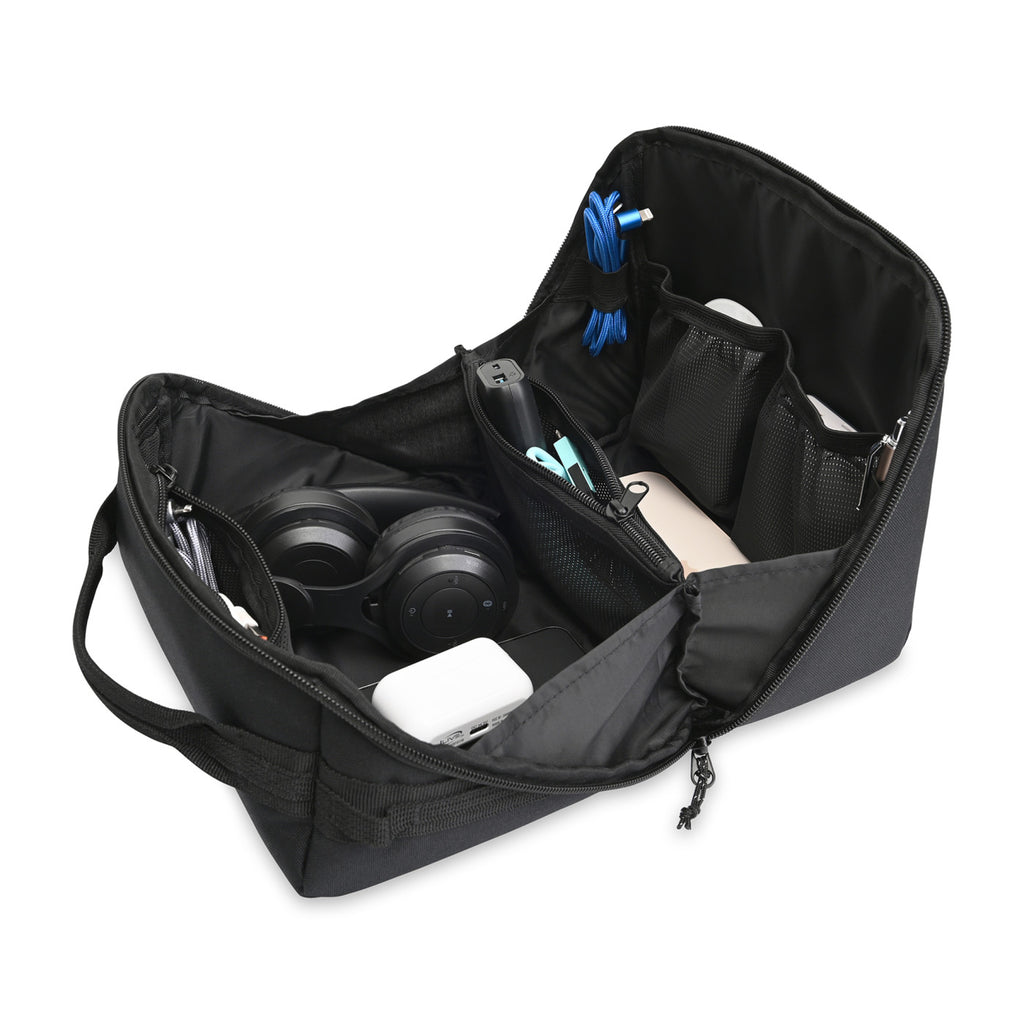 Newton Fold-Out Tech Organizer in Recycled PET Transfer - Black - View 3