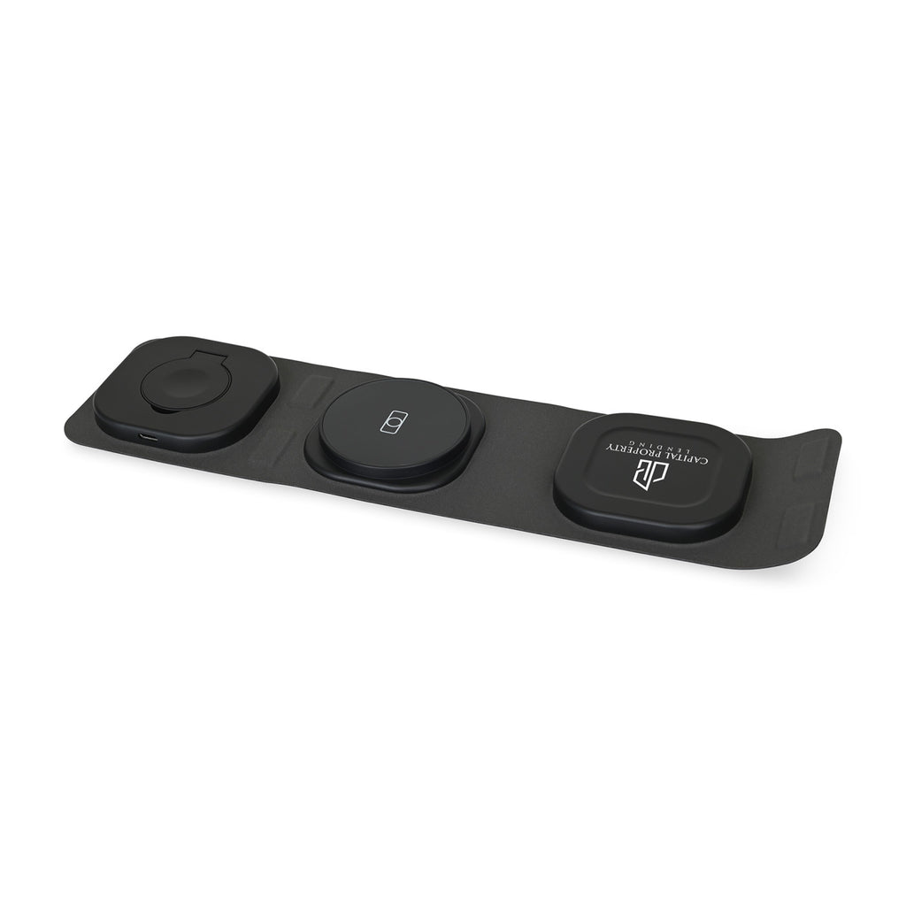 Newton Foldable 3 in 1 Wireless Charger - Charcoal Heather - View 2